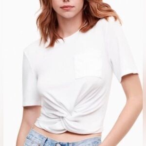 Aritzia Wilfred Free Subah Knot Tee Tie Front